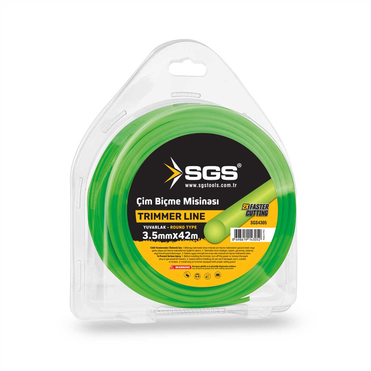 SGS4305 TIRPAN MİSİNASI 3.5 MM 42 METRE YUVARLAK (YEŞİL)